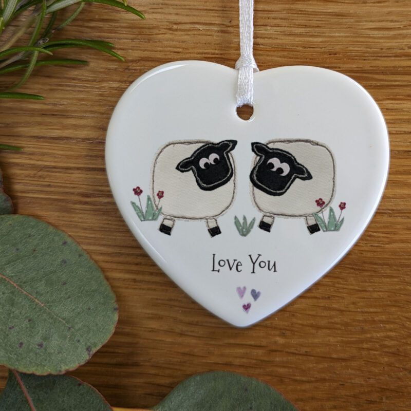 Hanging Sheep Decoration - 'Love You'