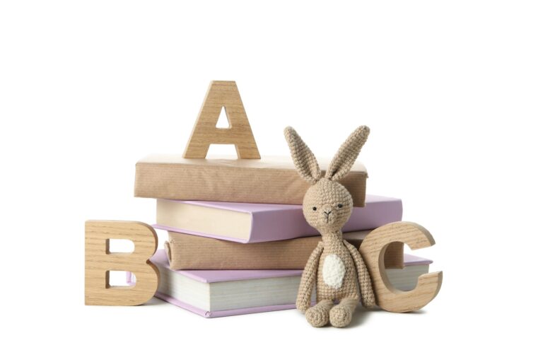 Concept of baby books or books for children, isolated on white background