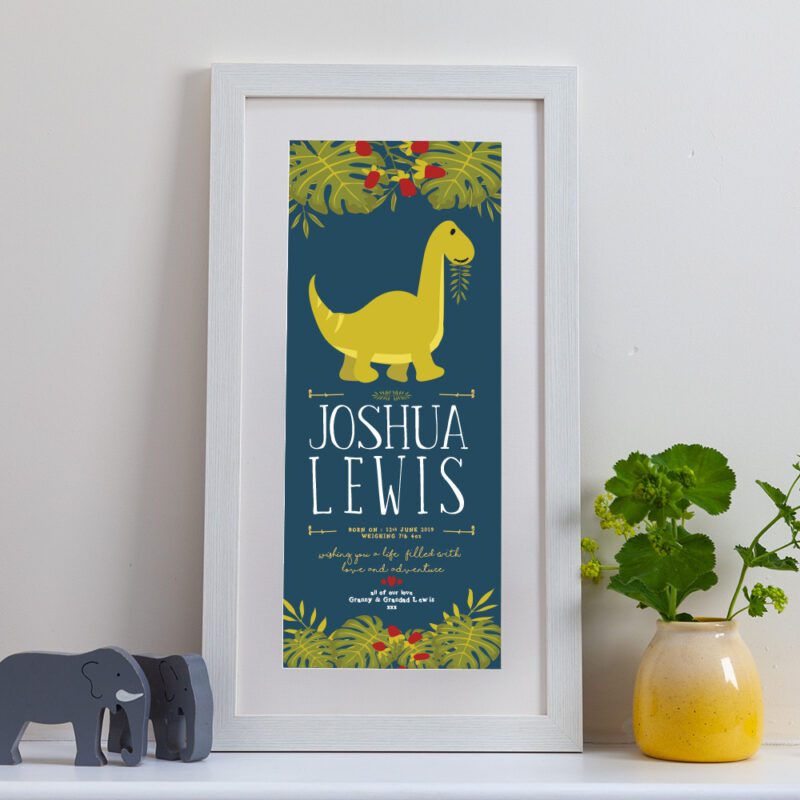 personalised dinosaur print