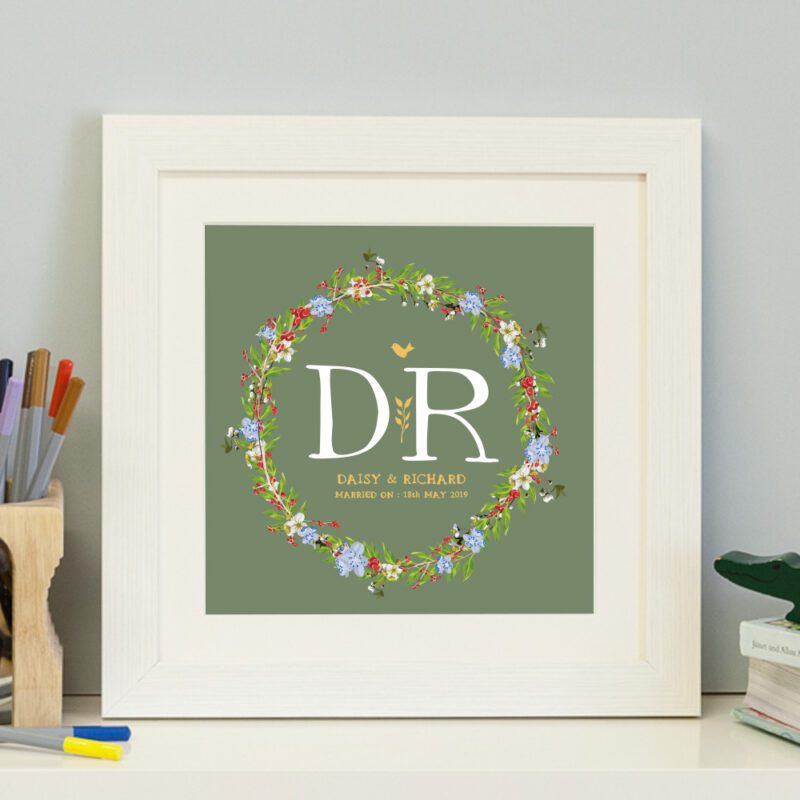 Personalised Initials Print - Floral Eternity