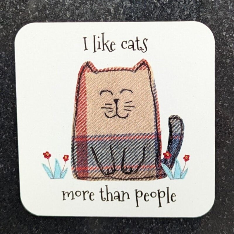 Cat Coaster – I Like Cats More Than People